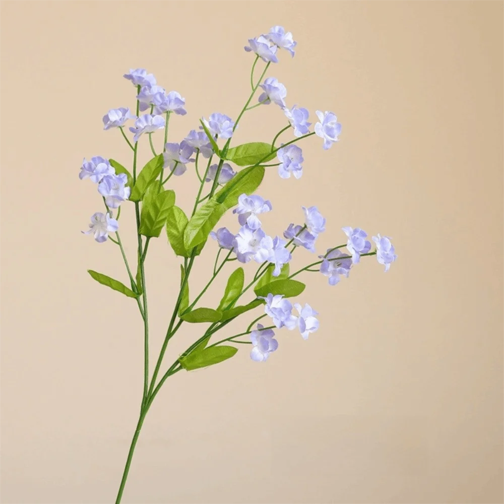 Real Touch Forget-Me-Not Artificial Forget-Me-Not Flowers Long Branch Silk Simulation Flowers 47cm DIY Floral Bouquets Home Oasis Select Purple