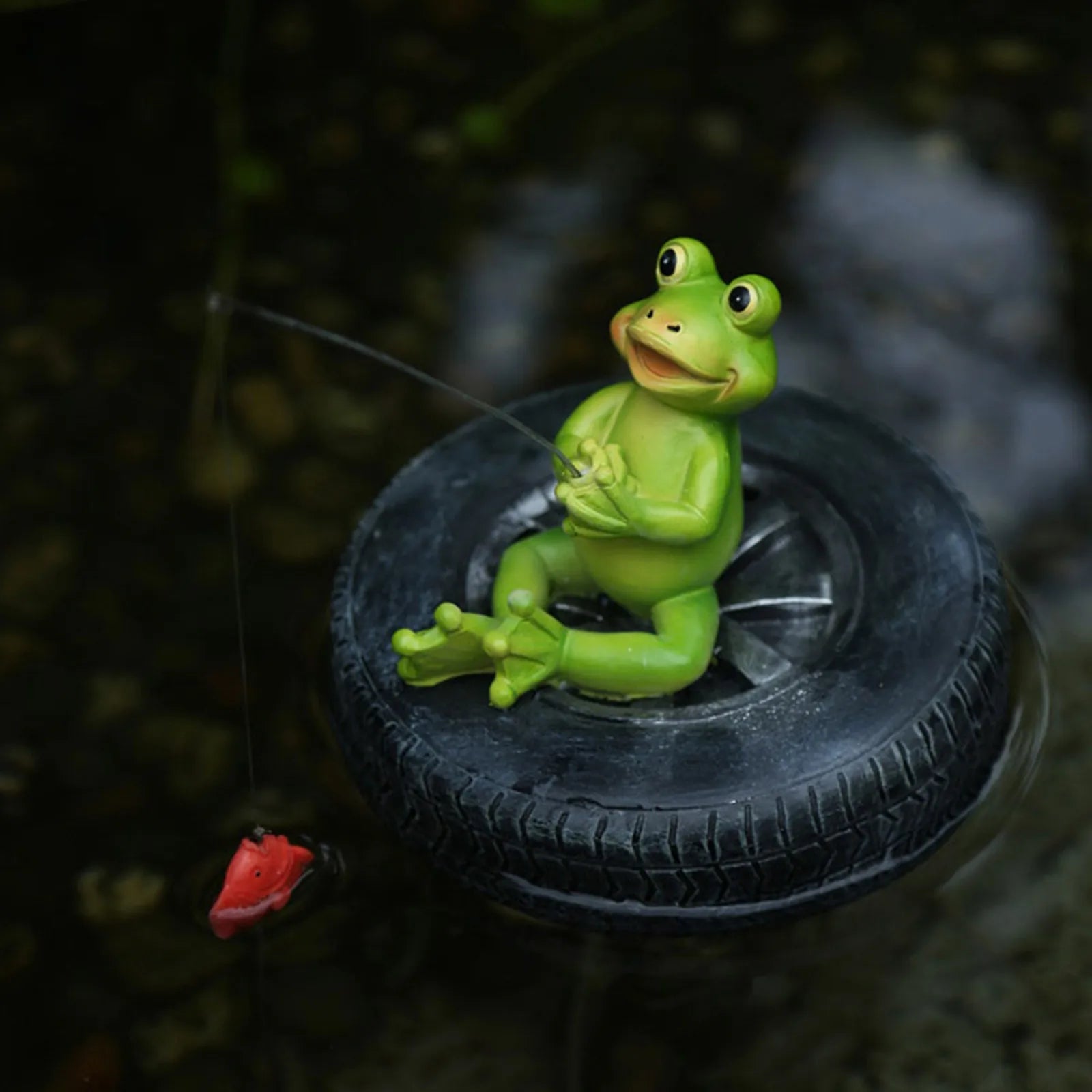 Resin Floating Frog Statue | Garden Pond & Home Decor Sculpture Garden Frog Sculpture Oasis Select A One Size