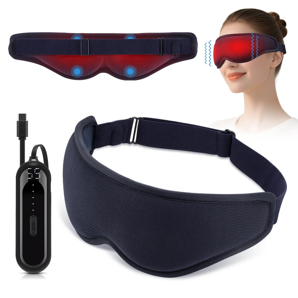 Electric Steam Eye Mask – 3D Heated Vibration Massage & Sleep