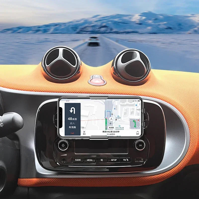 Auto Clamping Car Mount for Mercedes Smart 453 451 Wireless Charging Phone Holder Qi Enabled Charger Car Accessories Oasis Select