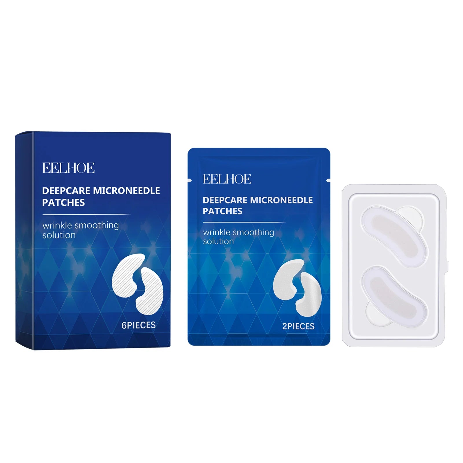 0.25mm Hyaluronic Acid Microneedle Patches Reduce Dark Circles Improve Eye Bags Puffiness Hydrating Anti-Aging Eye Care Oasis Select 6pieces Boxed