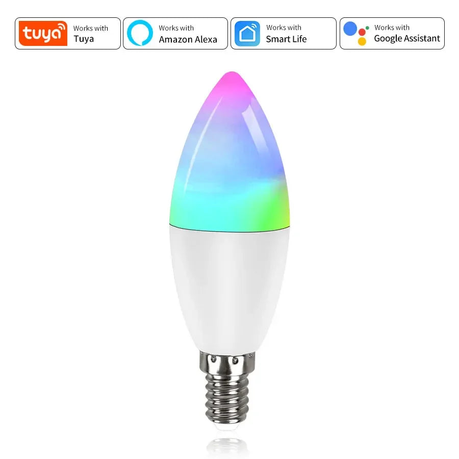 E14 WiFi Smart Candle Bulb | Tuya, Alexa & Google Home Smart LED Bulb Oasis Select only 1 bulb 220V 9w