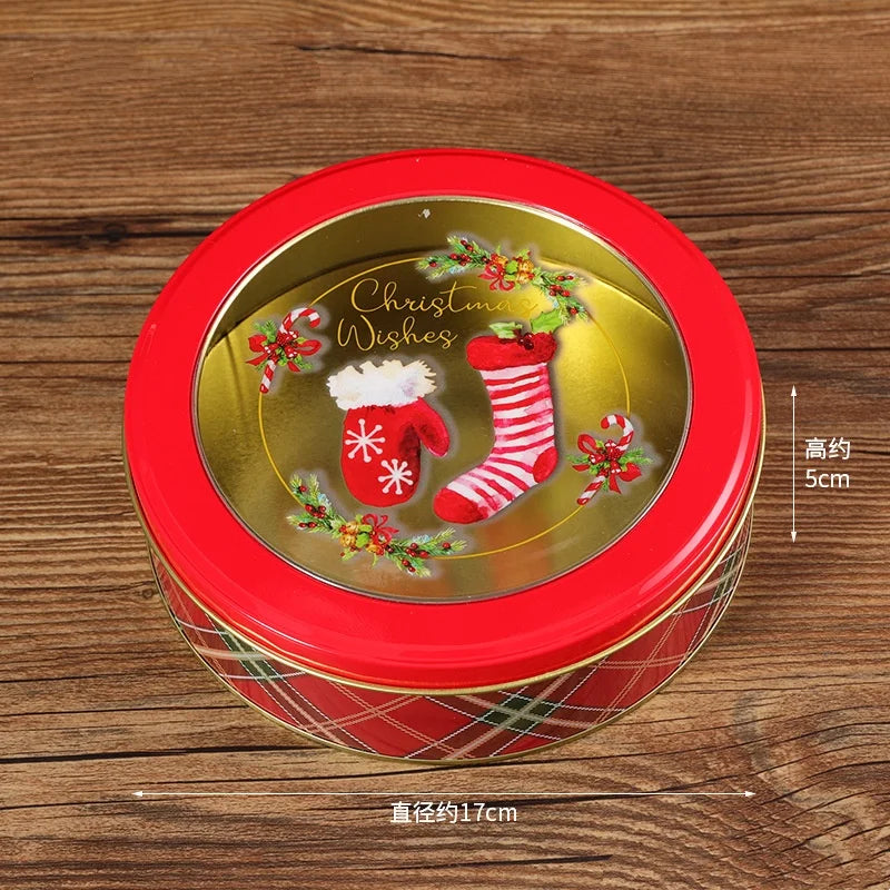 Christmas Metal Tin Candy Cookie Gift Box | Festive Packaging