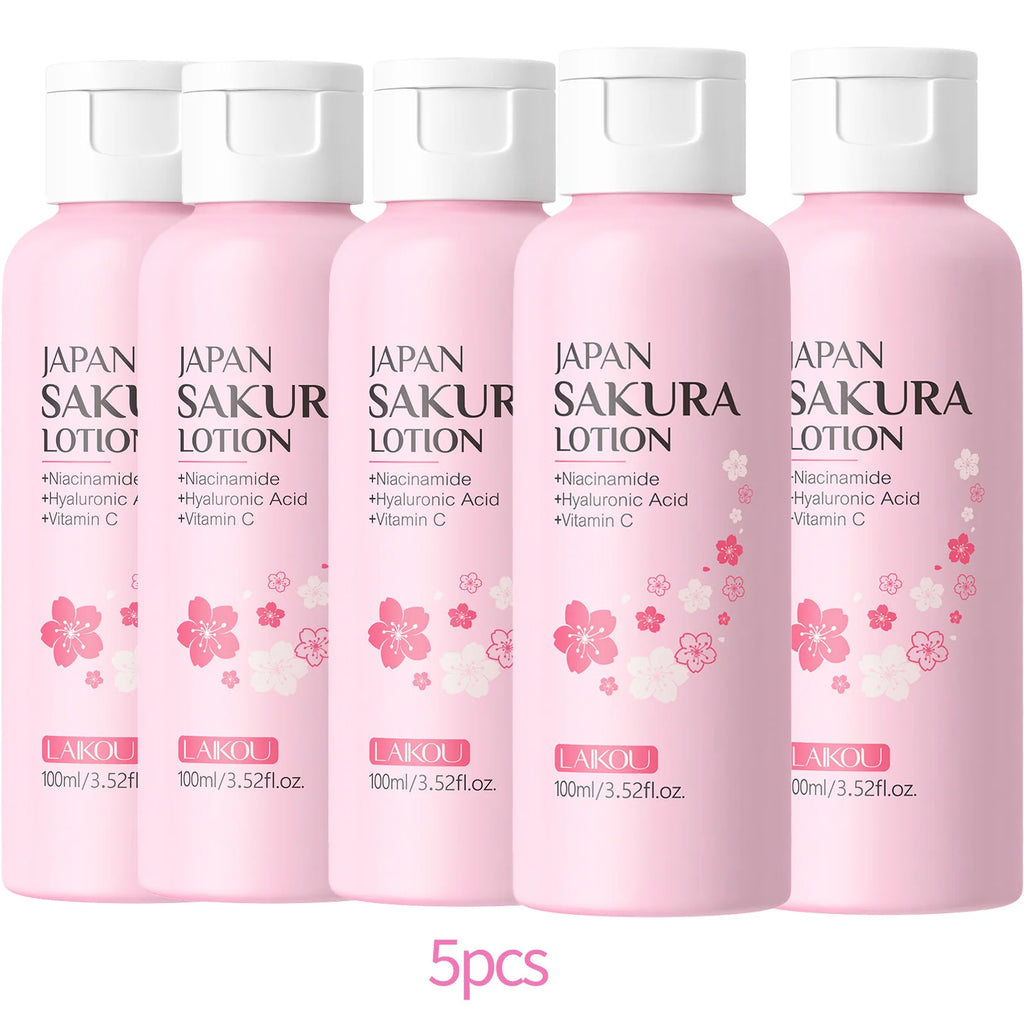 LAIKOU Sakura Face Lotion – Moisturizing Pore-Minimizing Essence Face Moisturizing Lotion Oasis Select 5pcs