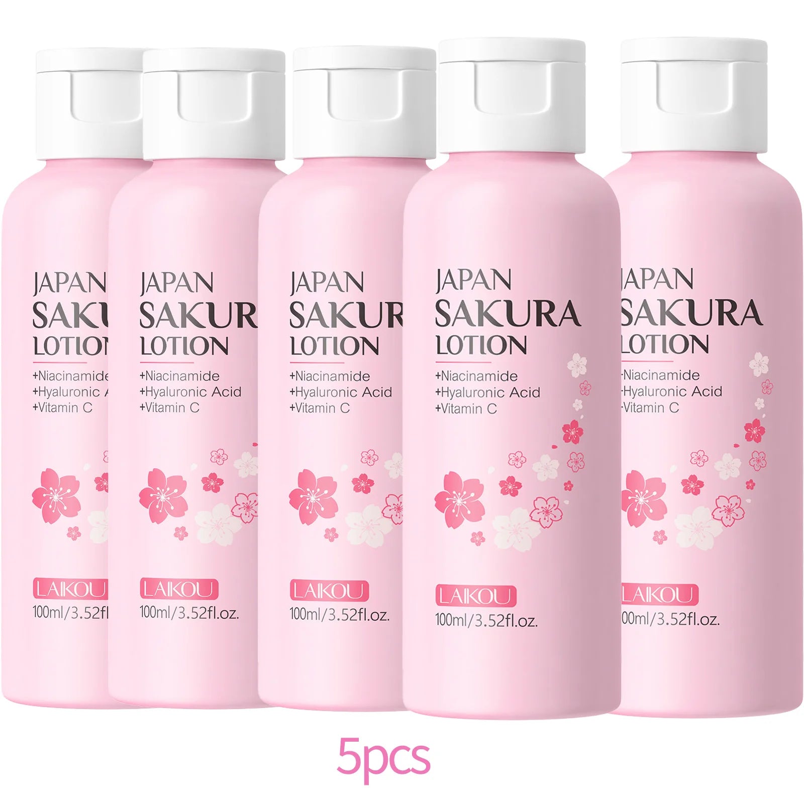 LAIKOU Sakura Face Lotion – Moisturizing Pore-Minimizing Essence Face Moisturizing Lotion Oasis Select 5pcs