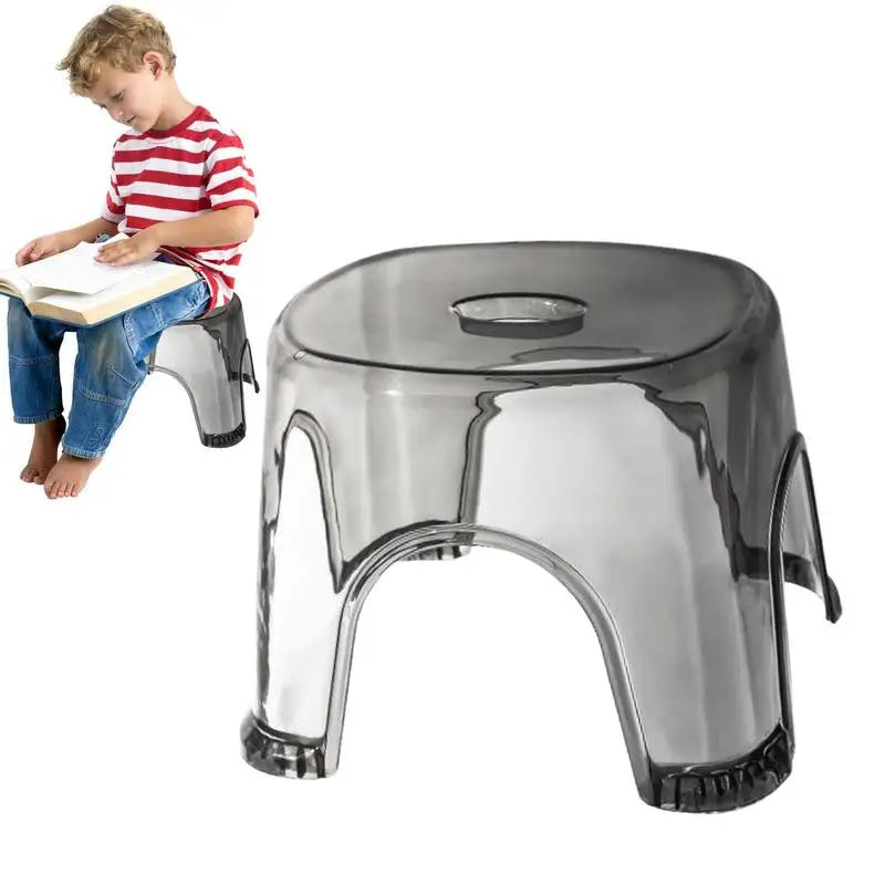 Clear Shower Foot Stool Non-slip Waterproof Transparent Stool Clear Stool for Bathroom Bedside Small Shower Spaces Corner Bench Oasis Select
