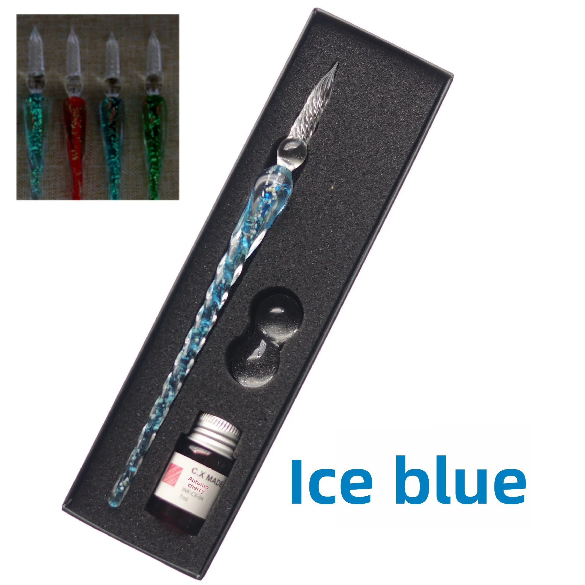 Crystal Glass Pen Dip Pen Set Gradient Color Retro Dip Pen Glass Pen Gift Box Oasis Select 2