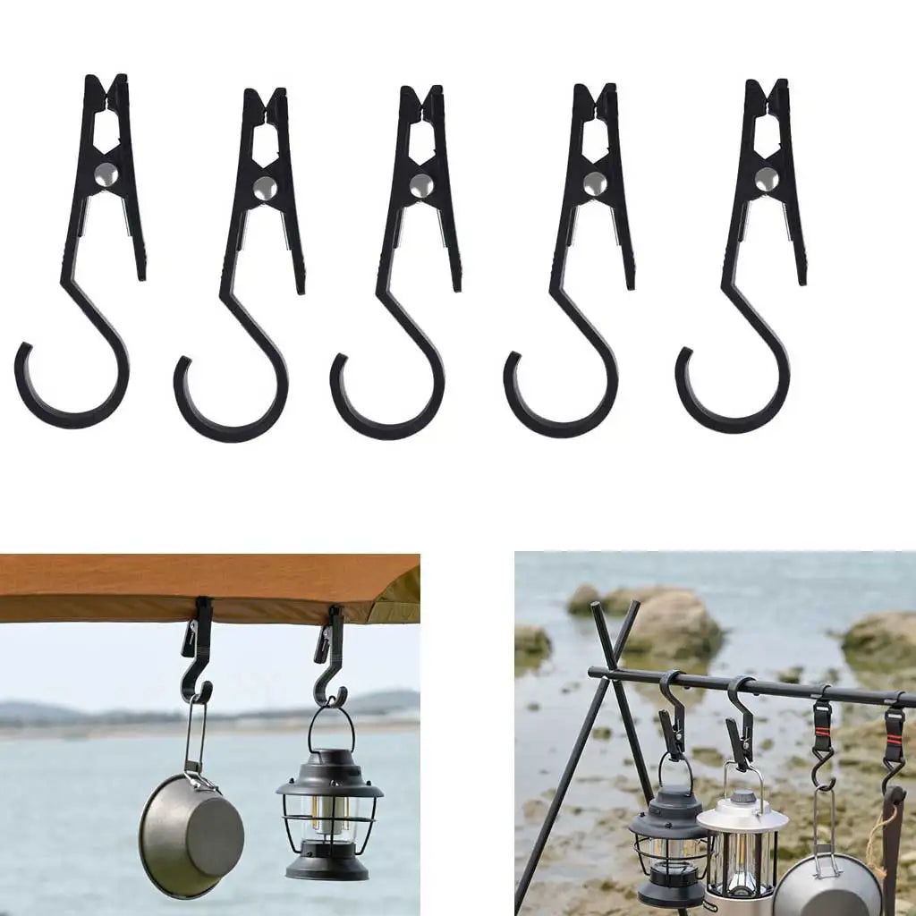 5/10Pcs Outdoor Multi-Purpose Tent Tarp Clip Hook with Secure Grip For Camping Tarp Lights Pot Hat clothes Gear Hanging Oasis Select