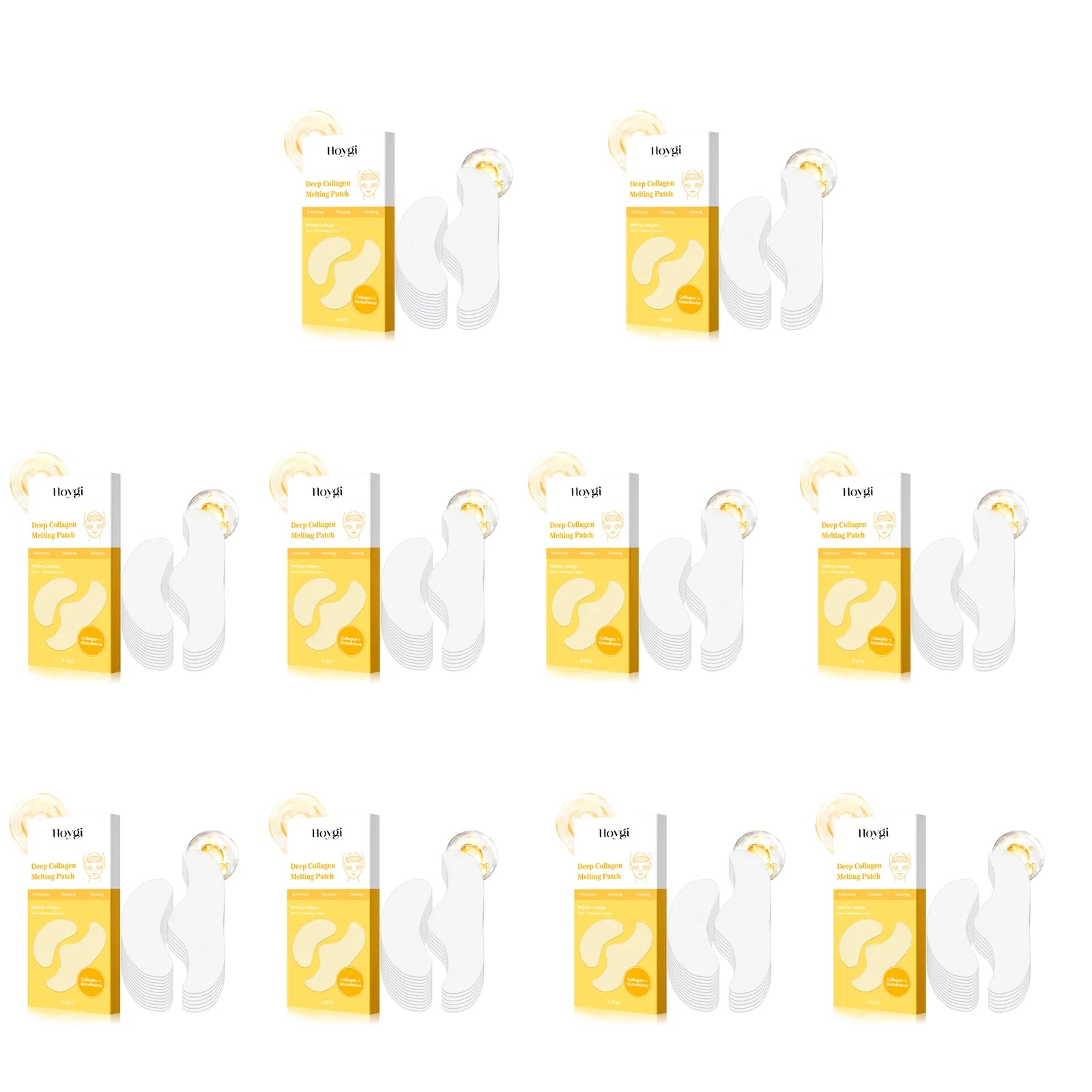 Collagen Protein Water Soluble Patches for Forehead Eye Area Absorbable Elasticity Firming Moisturizing Essence Patch Face Care Oasis Select 60Pcs