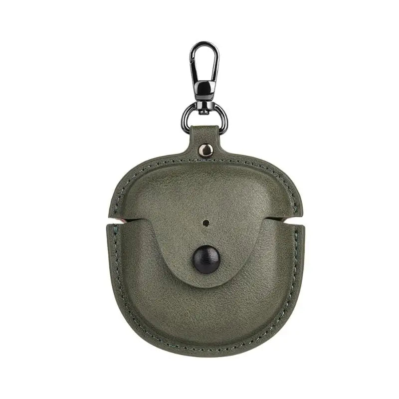 Leather Case for Bose QuietComfort Earbuds 2 + Carabiner Earbud Protective Case Oasis Select Green