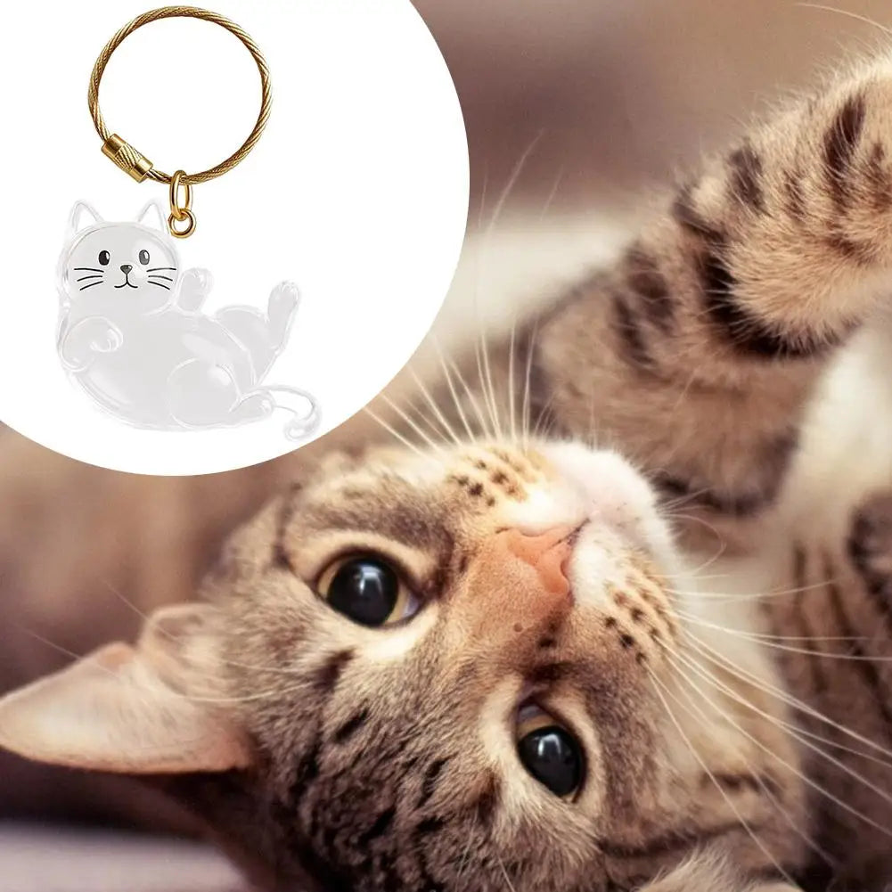Transparent Cat Keychain Charm – Pet Hair Keepsake Storage Pet Keepsake Charm Oasis Select
