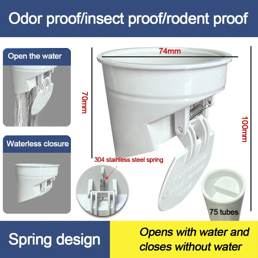 Anti-leak Toilet Flange Ring Automatic Closing Floor Outlet Closestool Sealing Bowl Outlet Spill Sealing Odor-resistant Oasis Select 75