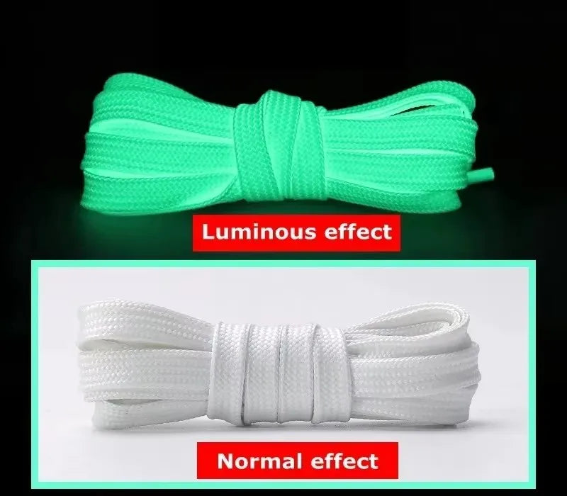 1/2pcs Luminous Shoe Laces Bold High Quality Fluorescent Shoelaces Glow In The Dark Night Round Shoelace Sneaker Laces Shoes Oasis Select White