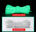 1/2pcs Luminous Shoe Laces Bold High Quality Fluorescent Shoelaces Glow In The Dark Night Round Shoelace Sneaker Laces Shoes Oasis Select White