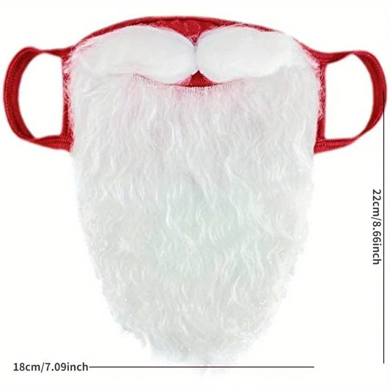 Christmas Decoration 3D Santa Claus Beard Masks Adult Unisex Funny Reusable Santa Beard Face Cover Shield for Xmas Cosplay Party Oasis Select
