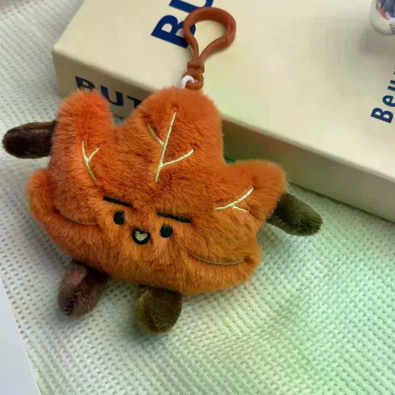 1Pcs Fun And Cute Small Maple Leaf Plush Keychain Couple Backpack Pendant Mock Leaf Doll Decoration Gift Oasis Select