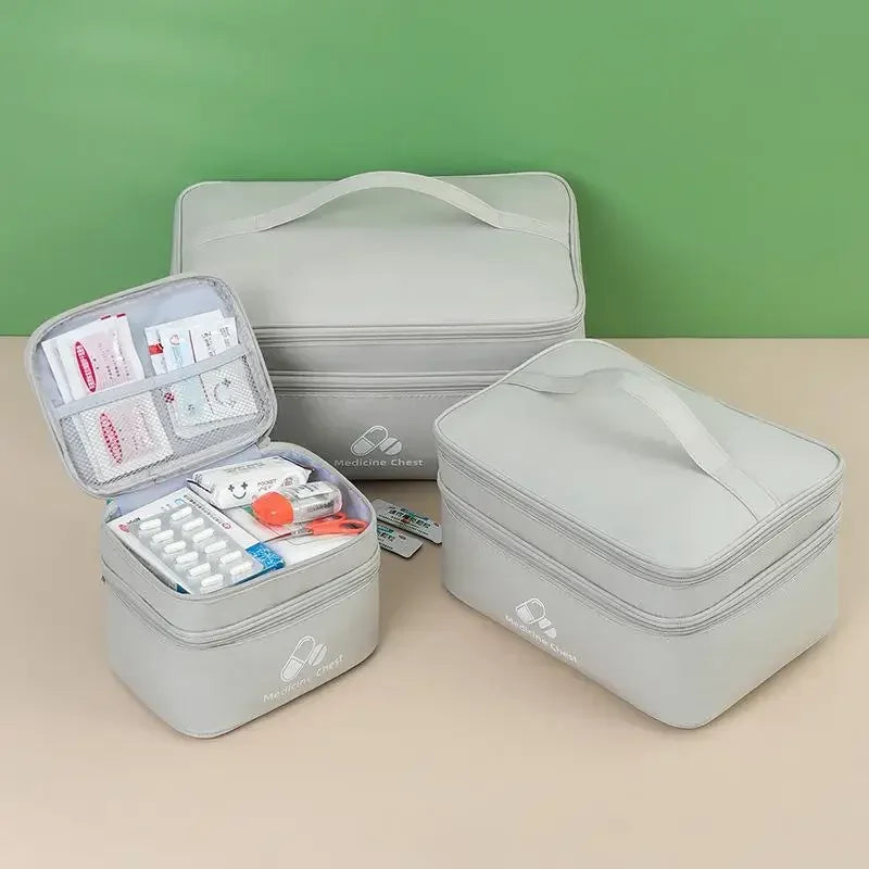 Home Travel First Aid Kit Double Layer Classification Storage Drug Sorting Bag Oxford Cloth Epidemic Prevention Pouch Oasis Select