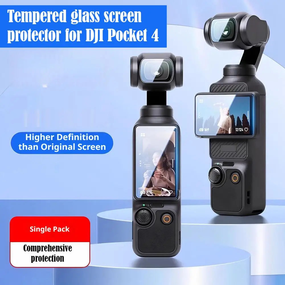 DJI Osmo Pocket 4 Tempered Glass Screen & Lens Protector 2-Pack