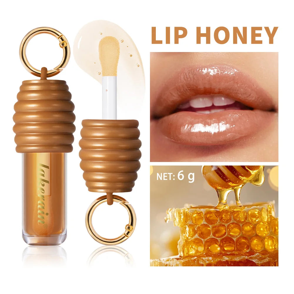 Lip Gloss Plumper Oil Balm Hydration Long Lasting Moisturizing Smooth Nourishing Bag Clip Ring Cosmetics Not Sticky Honey Oasis Select