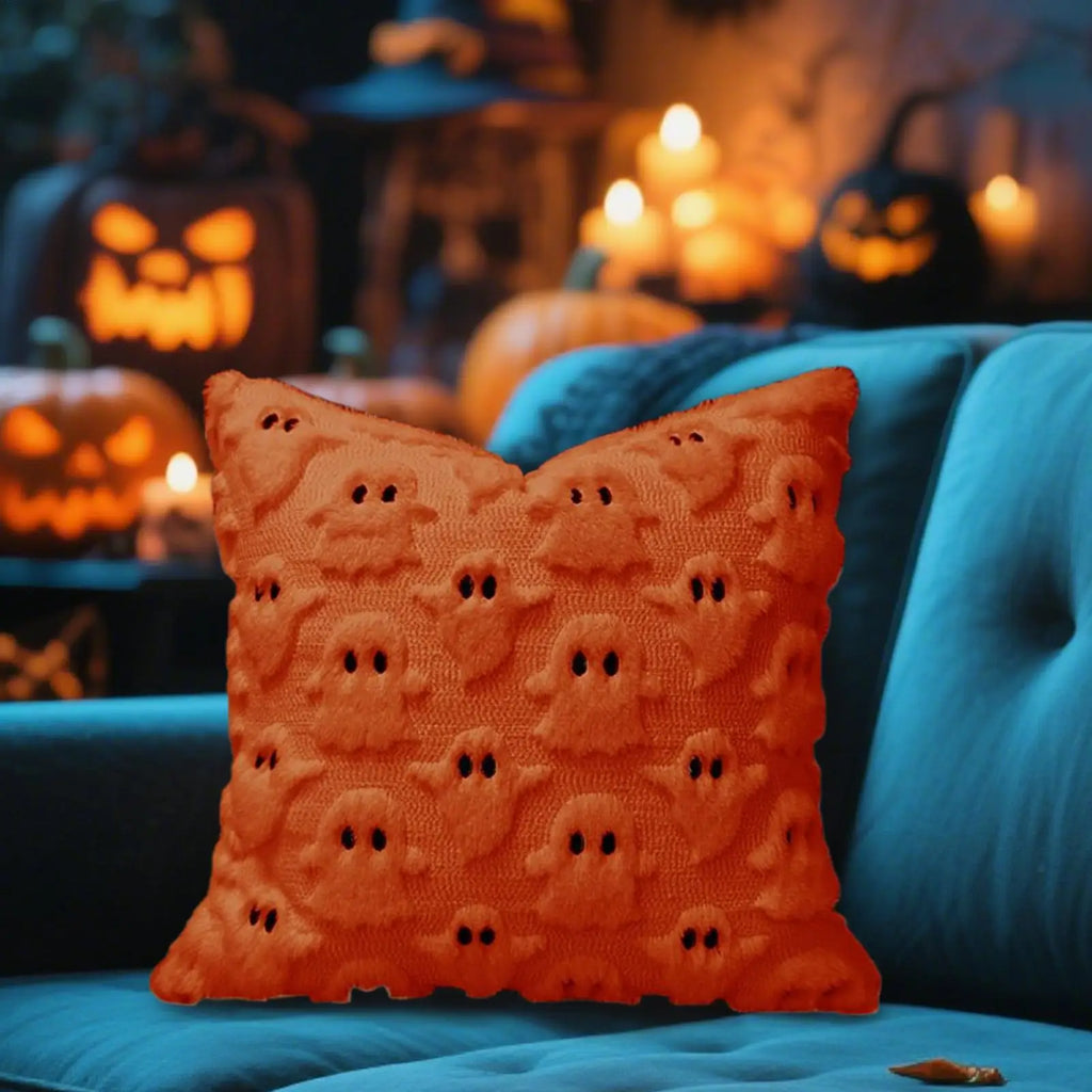 Halloween pillow cover ghost decorative pillow cover perfect Halloween pillow decoration and sofa backrest white ghost pillow Oasis Select