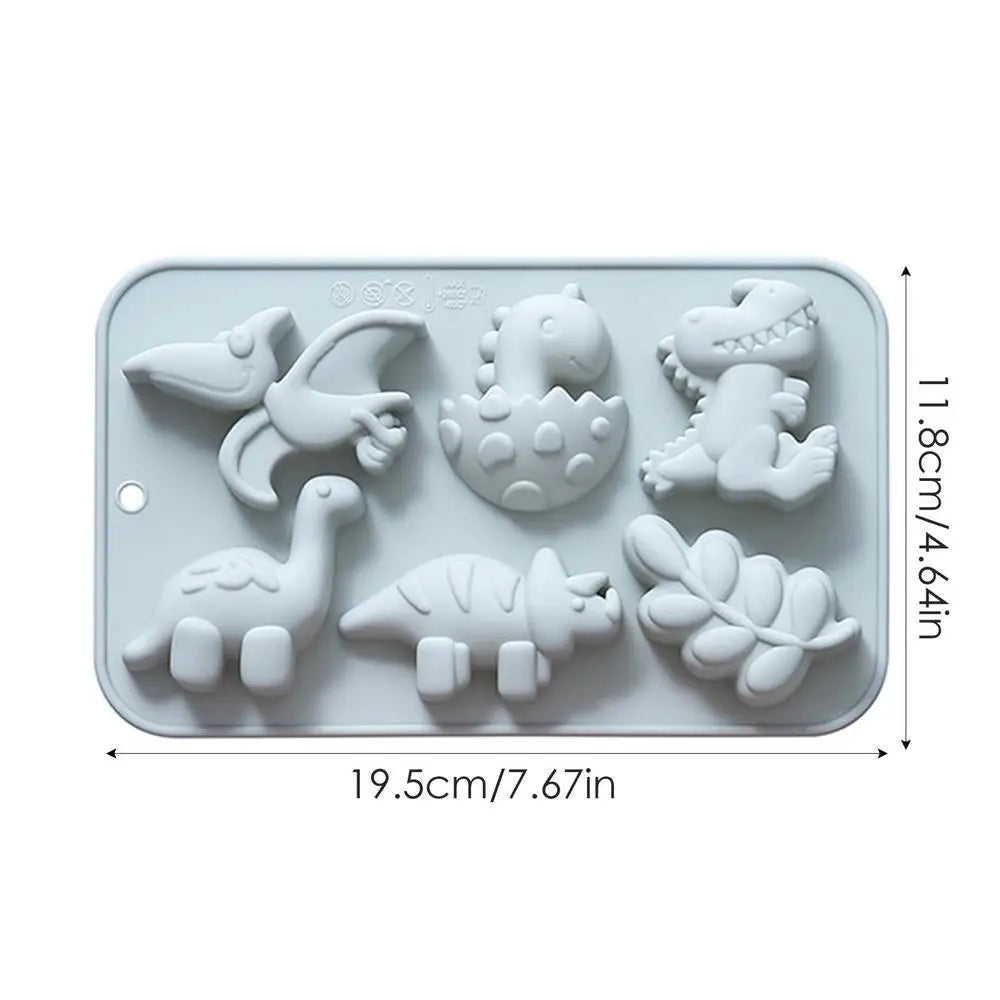 Dinosaur Jello Mold 6 Cavity Silicone Molds For DIY Cute Different Dinosaur Shapes Silicone Kawaii Animal Dino Mold For Kids Oasis Select Blue