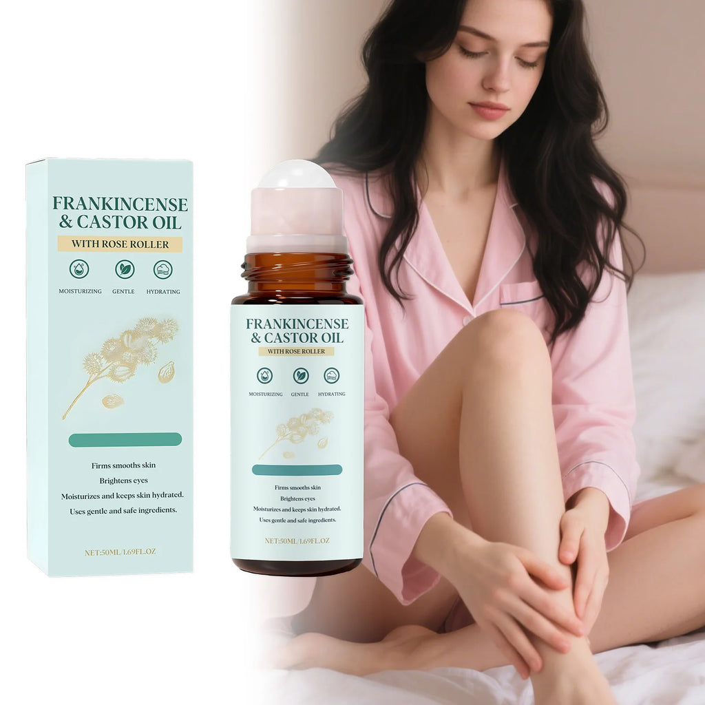 Frankincense Castor Oil Rollerball Deep Nourishing Hydrating Soothes Dry Sensitive Skin Non Sticky Facial and Body Care Oils Oasis Select