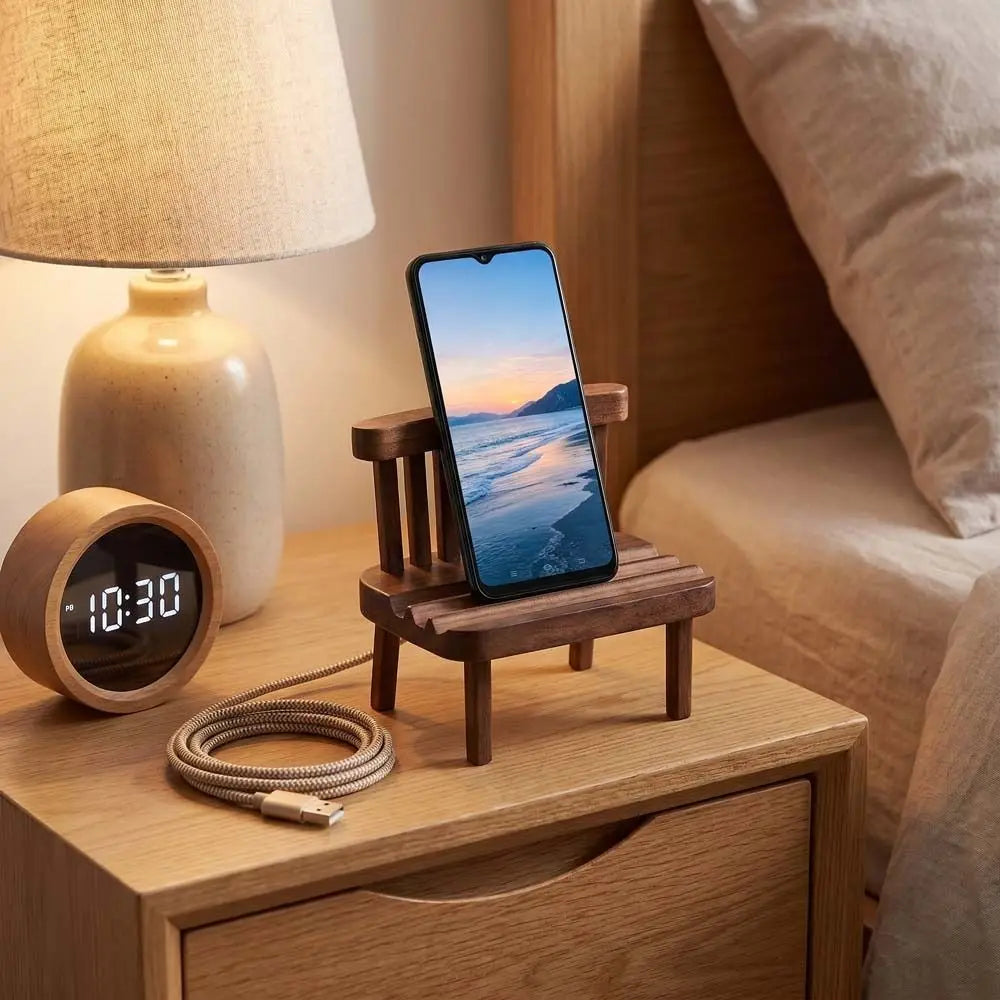 New Simple Universal Portable Solid Wood Cell Phone Racks Desk Stand Holder for Mobile Phone Tablet PC E-reader Home Accessories Oasis Select
