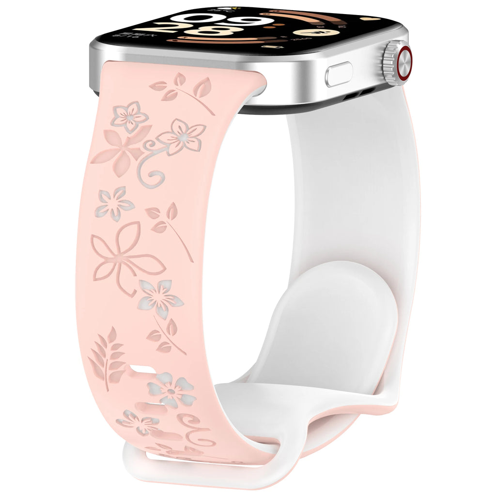 Two-Tone Floral Silicone Strap for Redmi Watch & Mi Band 8/9 Pro Silicone Watch Strap Oasis Select