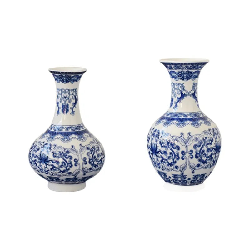 Chinese Table Top Antique Blue And White Porcelain Vase Decoration Crafts Small Ceramic Flower Arrangement Oasis Select