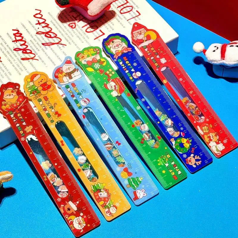 Cartoon Santa Claus Snowman Christmas Ruler Creative Drawing Painting Tool Reward Stationery Student Gift School Supplies Oasis Select
