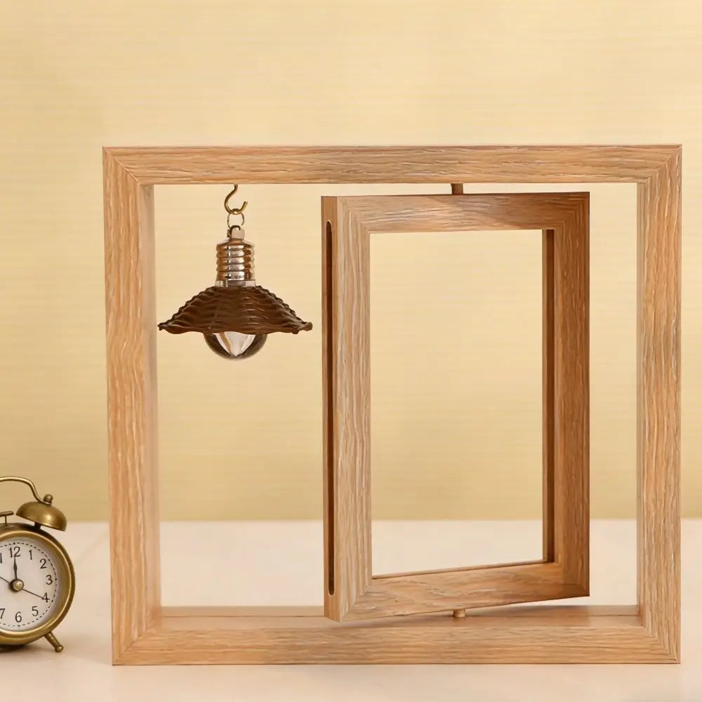 Double-Sided Rotating Wooden Photo Frame | Flip Design Decorative Picture Frame Oasis Select