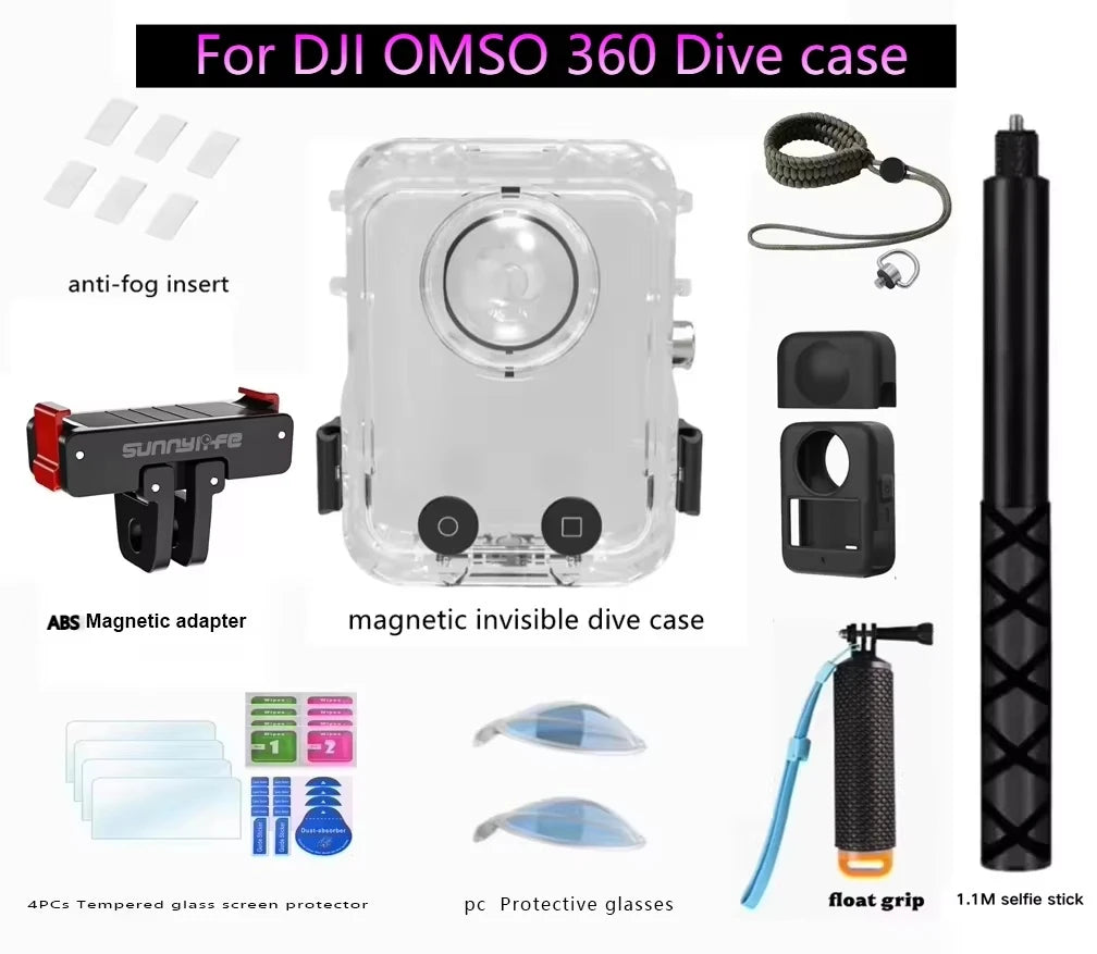 DJI Osmo 360 Waterproof Dive Case – 40M Invisible Housing