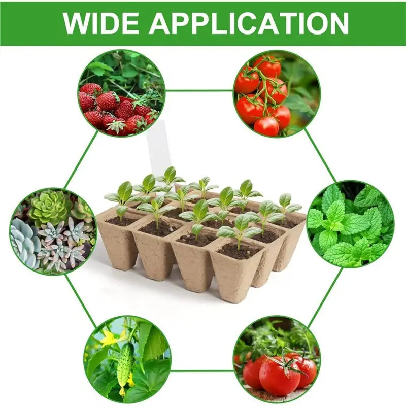 20/40PCS Biodegradable Pulp Seedling Trays Grid Lightweight Breathable Seed Starter Pots for Succulents Vegetables Garden Oasis Select