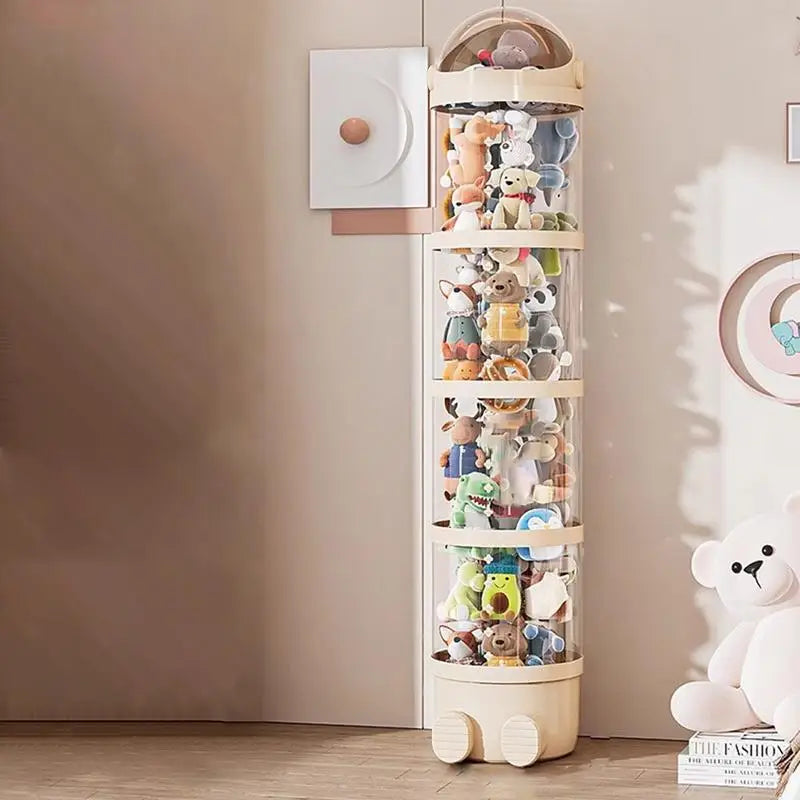 Vertical Toy Storage Tube Kids Plush Doll Clear Storage Tube Stuffed Animal Doll Storage Holder Standing Stackable Soft Toy Oasis Select