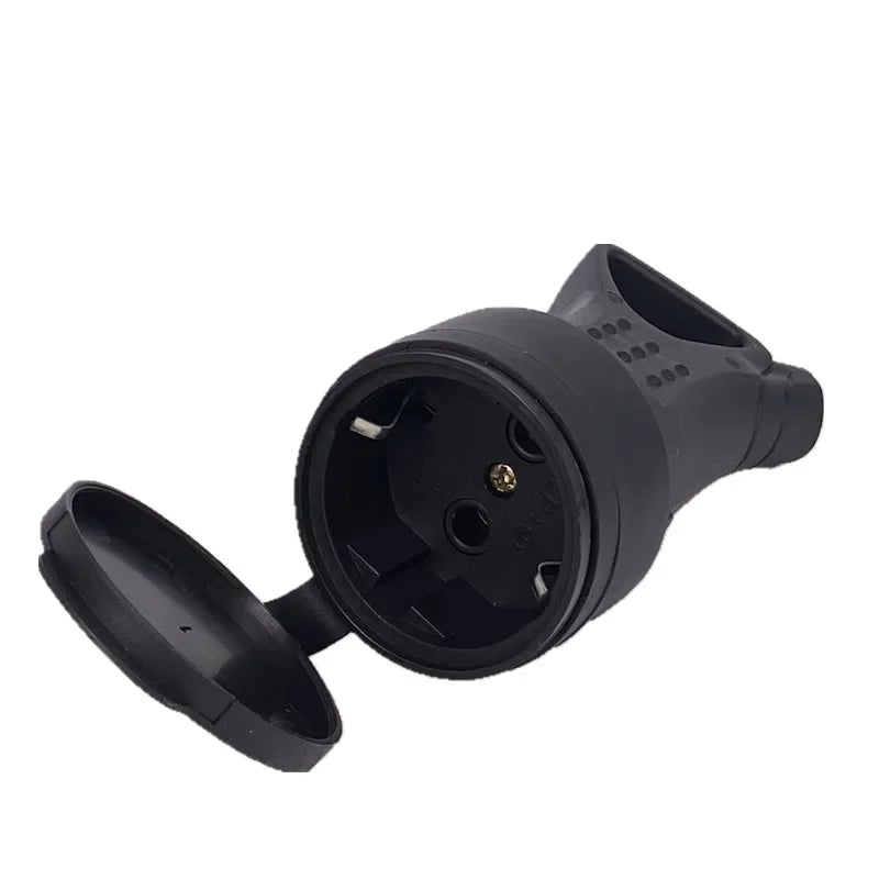 EU Rubber Waterproof Socket Plug Electrial Grounded European Connector With Cover IP54 For DIY Power Cable Cord 16A 250V Oasis Select Socket