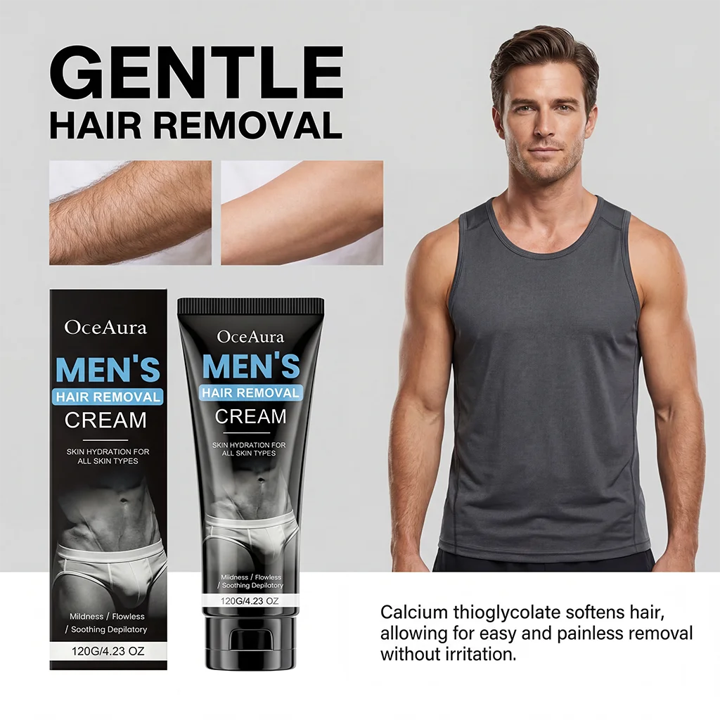 Men's Gentle Hair Removal Cream – Fast, Smooth & Hydrating Hair Removal Cream Oasis Select
