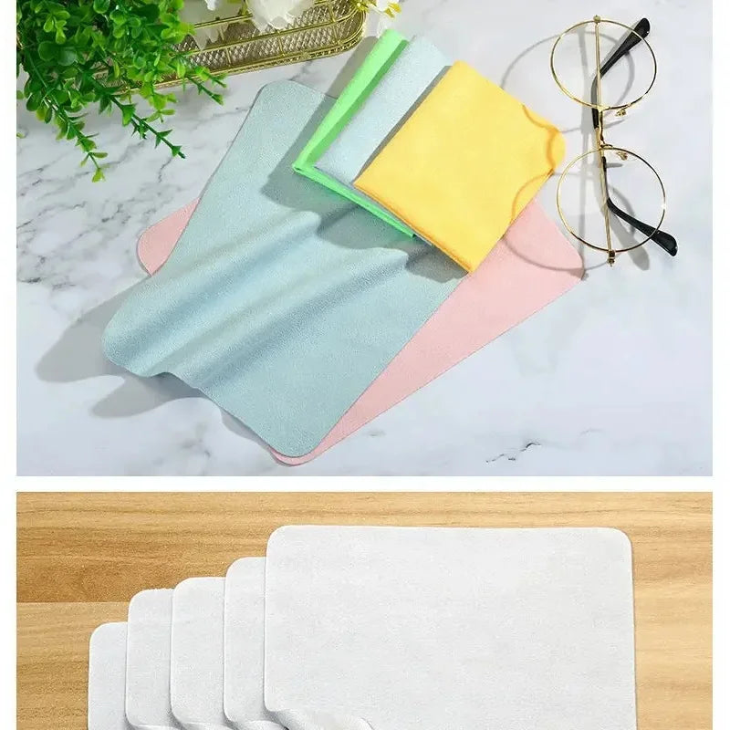 5/10/30pcs High Quality Chamois Glasses Cleaner Microfiber Cleaning Cloth For Lens Phone Screen Cleaning Wipes Eyewear Accessory Oasis Select