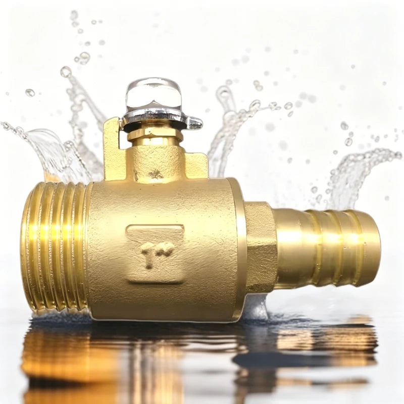 Threaded Brass Ball Valve 1-inch Water Pipe Switch, Gas Water Oil Flow Control Fittings, Large Flow Thickened Valve Oasis Select
