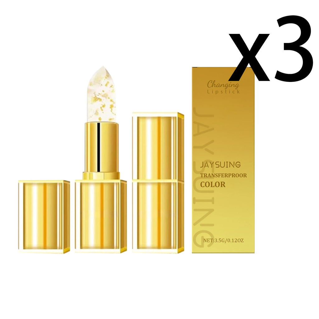 Jaysuing Gold Color-Changing Lip Balm | Hyaluronic Acid Hydrating Color-Changing Lip Balm Oasis Select 3x3.5g