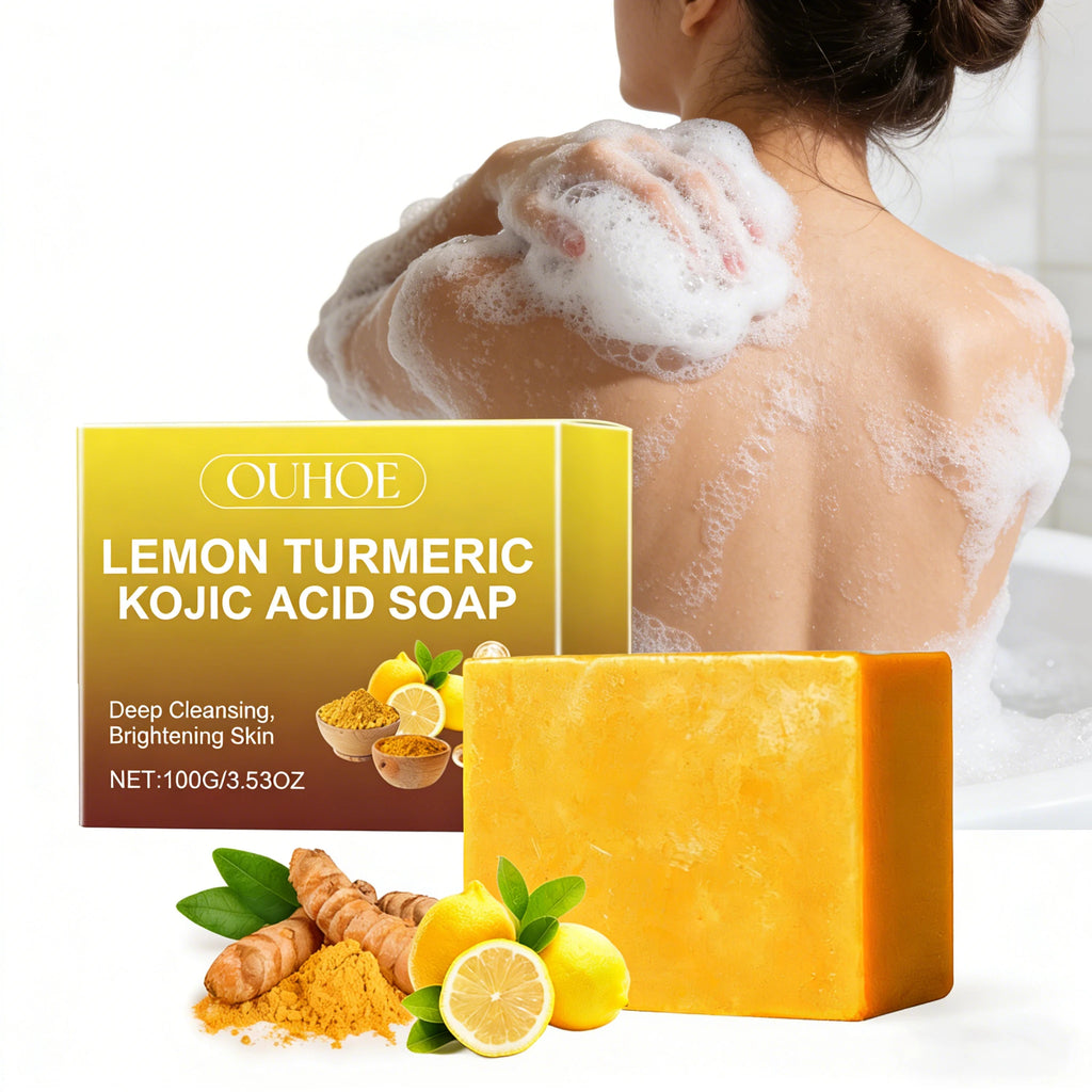 100G Turmeric Lemon Body Soap Deep Cleaning Pore Remove Dead Skin Enhance Smoothness Lasting Fragrance Refreshing Body Bath Soap Oasis Select