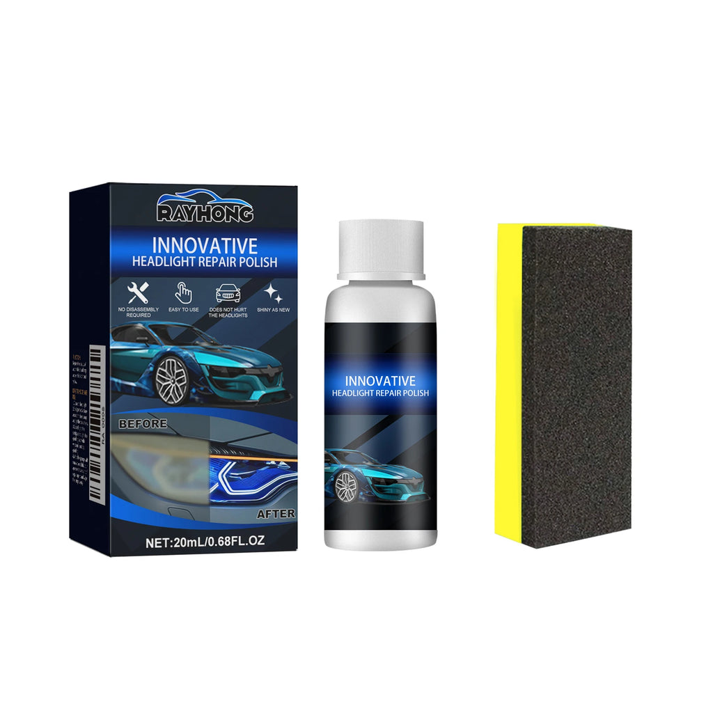 Car Headlight Polishing Liquid Car Headlamp Restoration Cleaning Agent Improves Nighttime Driving Safety Restore Clarity & Shine Oasis Select 20ml boxed