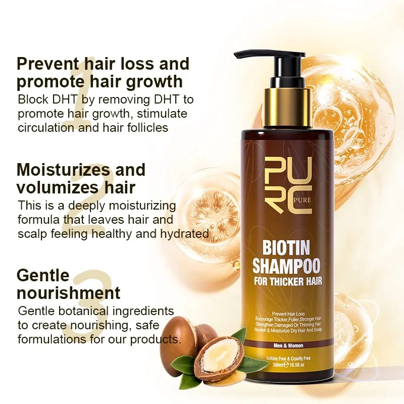 PURC Biotin Hair Growth Shampoo, Conditioner & Oil Set Hair Growth Set Oasis Select