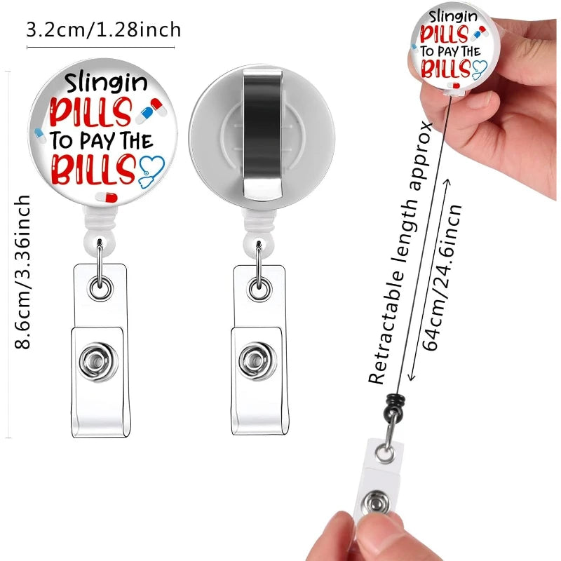 1/3/5 PCS Nurse Badge Reel CNA Badge Cute ID Holder with Alligator Clip Medical Work Badge Reel for Doctors & Students Oasis Select