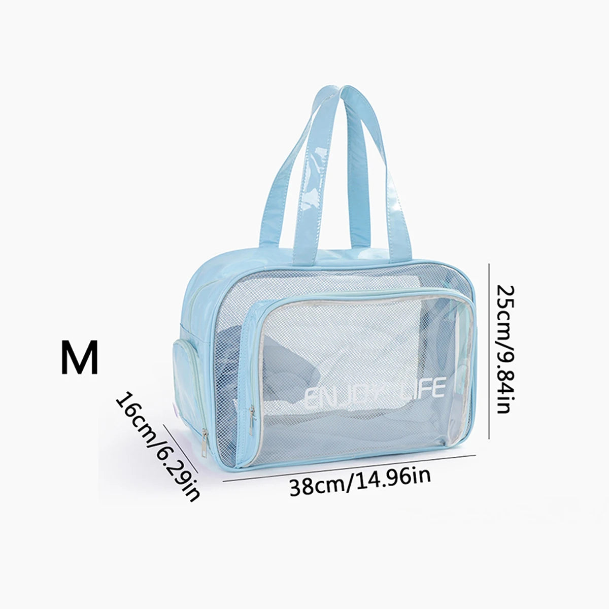 Double Layer Dry Wet Separation Makeup Bag With Large Capacity Waterproof Handheld Transparent Wash And Makeup Bag Oasis Select M 1