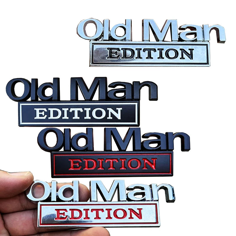 Old Man Edition Car Emblem,3D Metal Badge Sticker For Car,Truck,SUV,Motorcycle,Funny Weatherproof Nameplate Decal Oasis Select