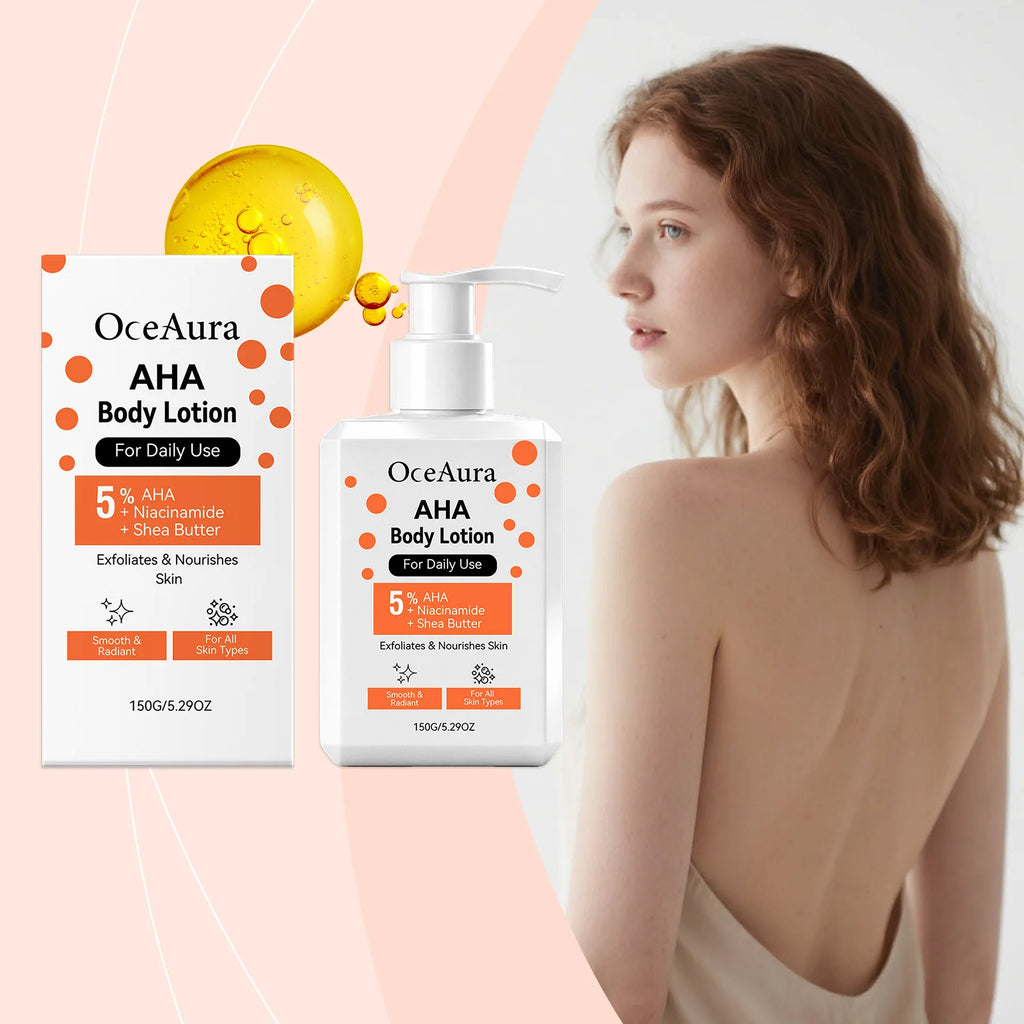 Brightening Body Cream AHA Body Lotion Exfoliating Nourishing Niacinamide Dry Skin Smooth Radiant Daily Use 150g Large Capacity Oasis Select