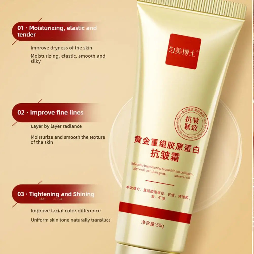 1/2PCS Golden Collagen Anti Wrinkle Cream-Skin Tightening & Wrinkle Care, Lasting Moisturizing Firm Glowing For All Skin Type Oasis Select