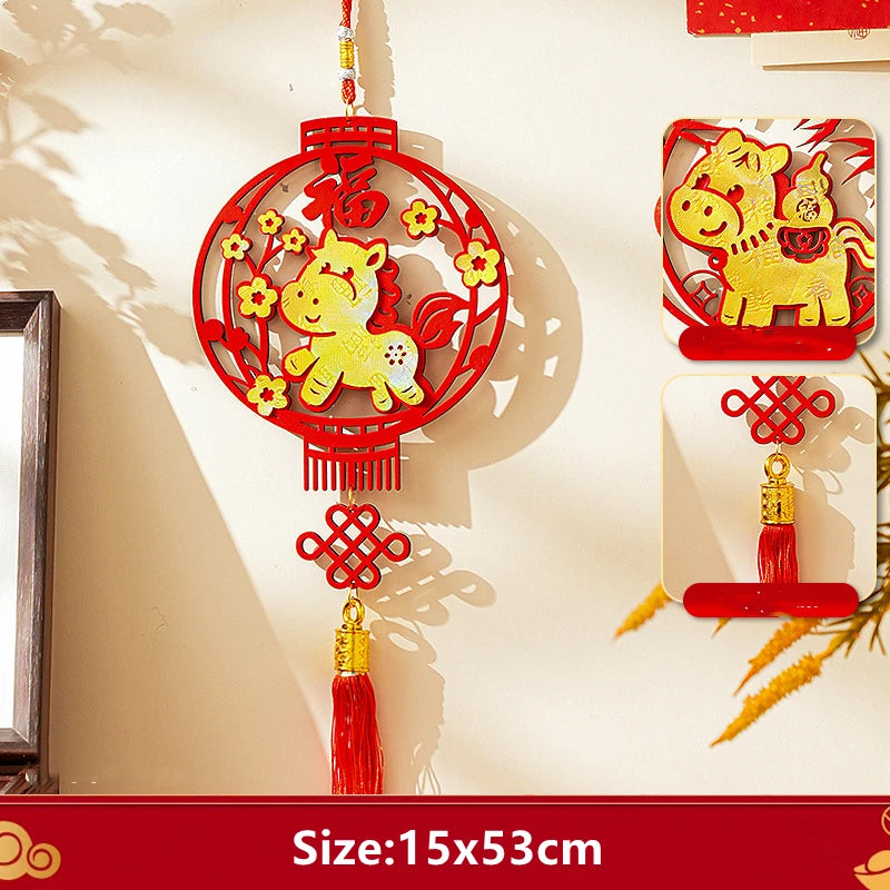 Horse Year Pendant Cotton Spring Festival Pendant New Year Atmosphere Decoration Decorative New Year Decoration Pendant For Home Oasis Select B