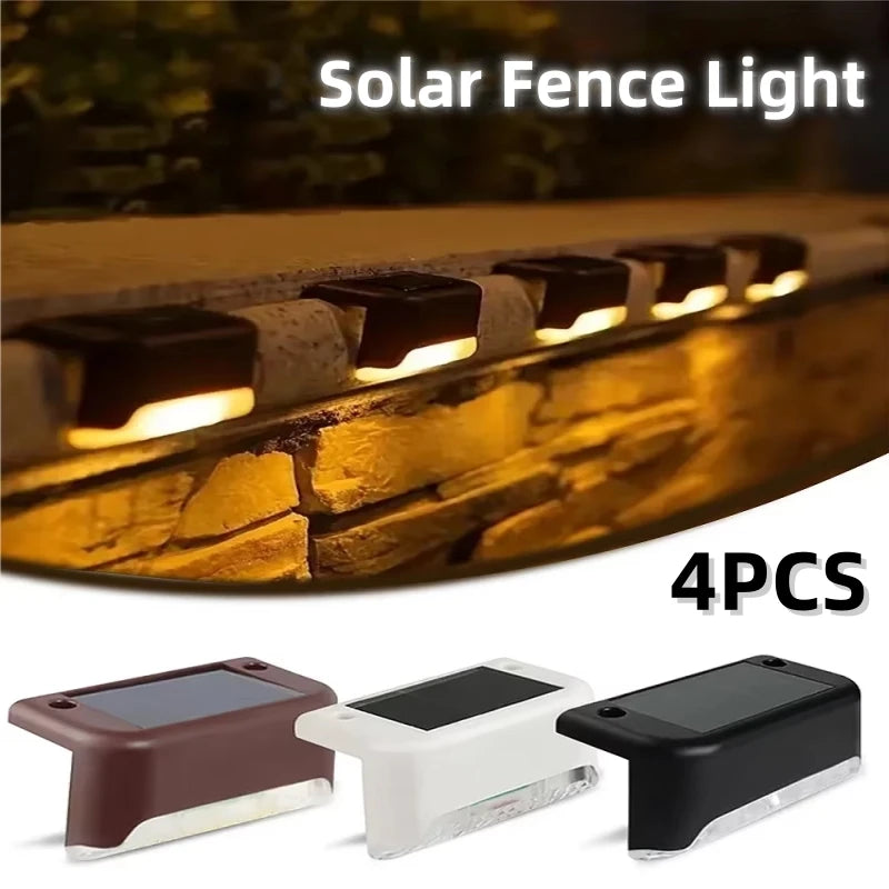 4-Pack Solar Fence Lights – Waterproof LED Deck & Stair Lamps Solar Outdoor Lights Oasis Select