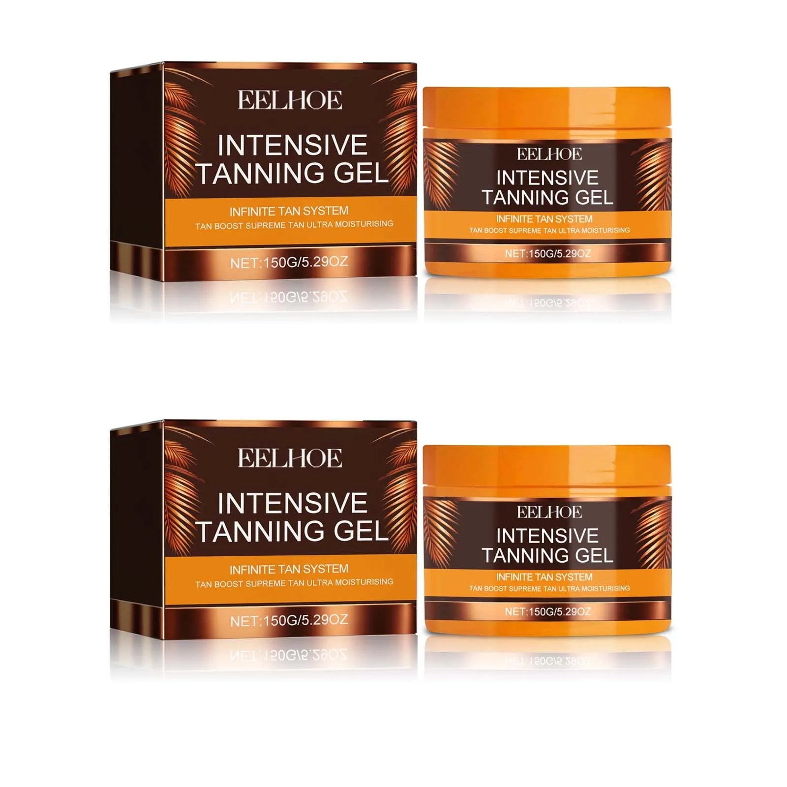 Intensive Tanning Gel Body Self Tanner Booster Sunbed Sun Bronzer Repair Nourishing Skin Coloring Sunless Fake Tan Tanning Gel Oasis Select 2 x 150g Boxed